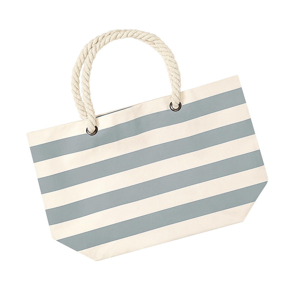  Nautical Beach Bag in Farbe Natural/Grey