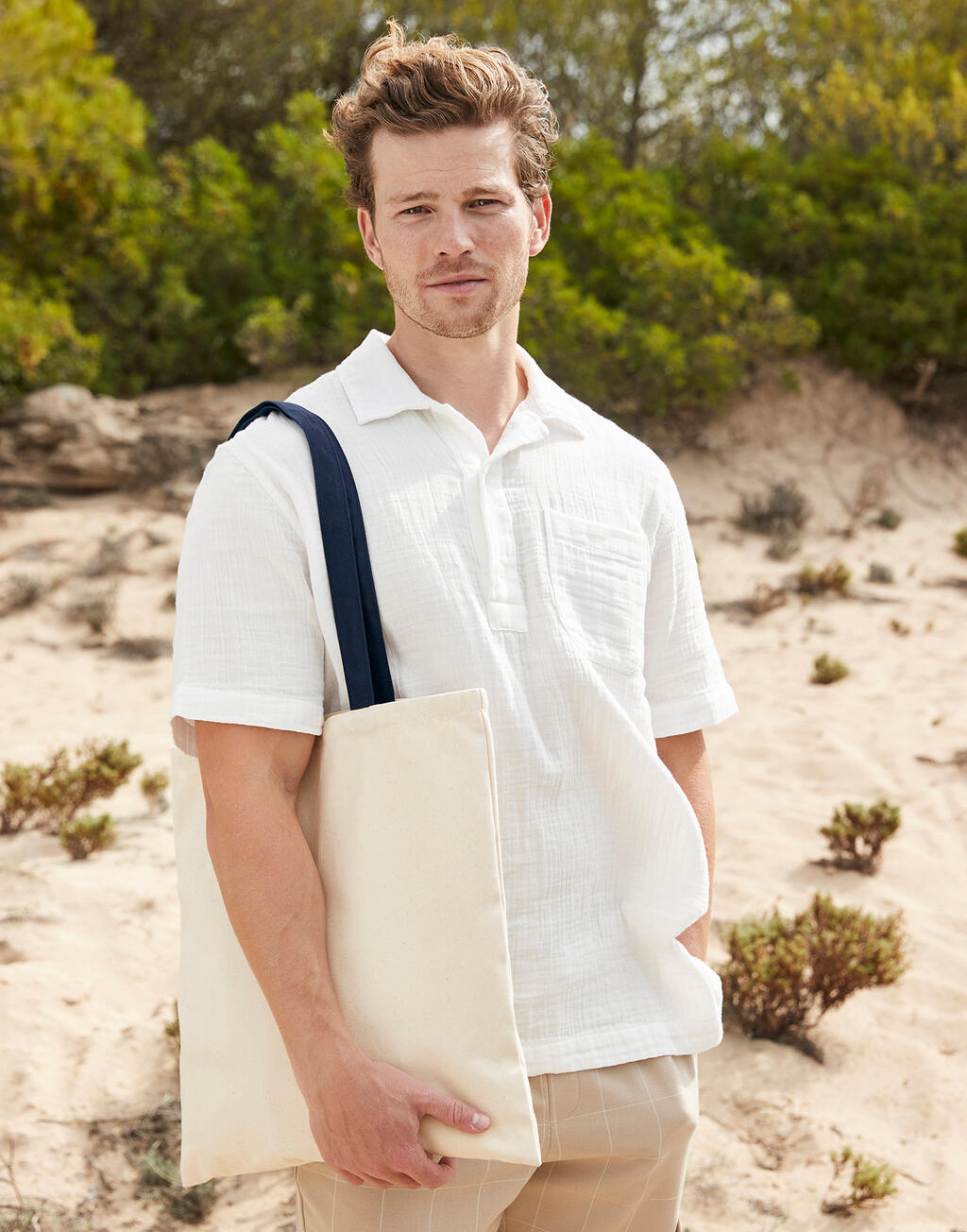  EarthAware™ Organic Bag for Life - Contrast Handle in Farbe Natural/French Navy
