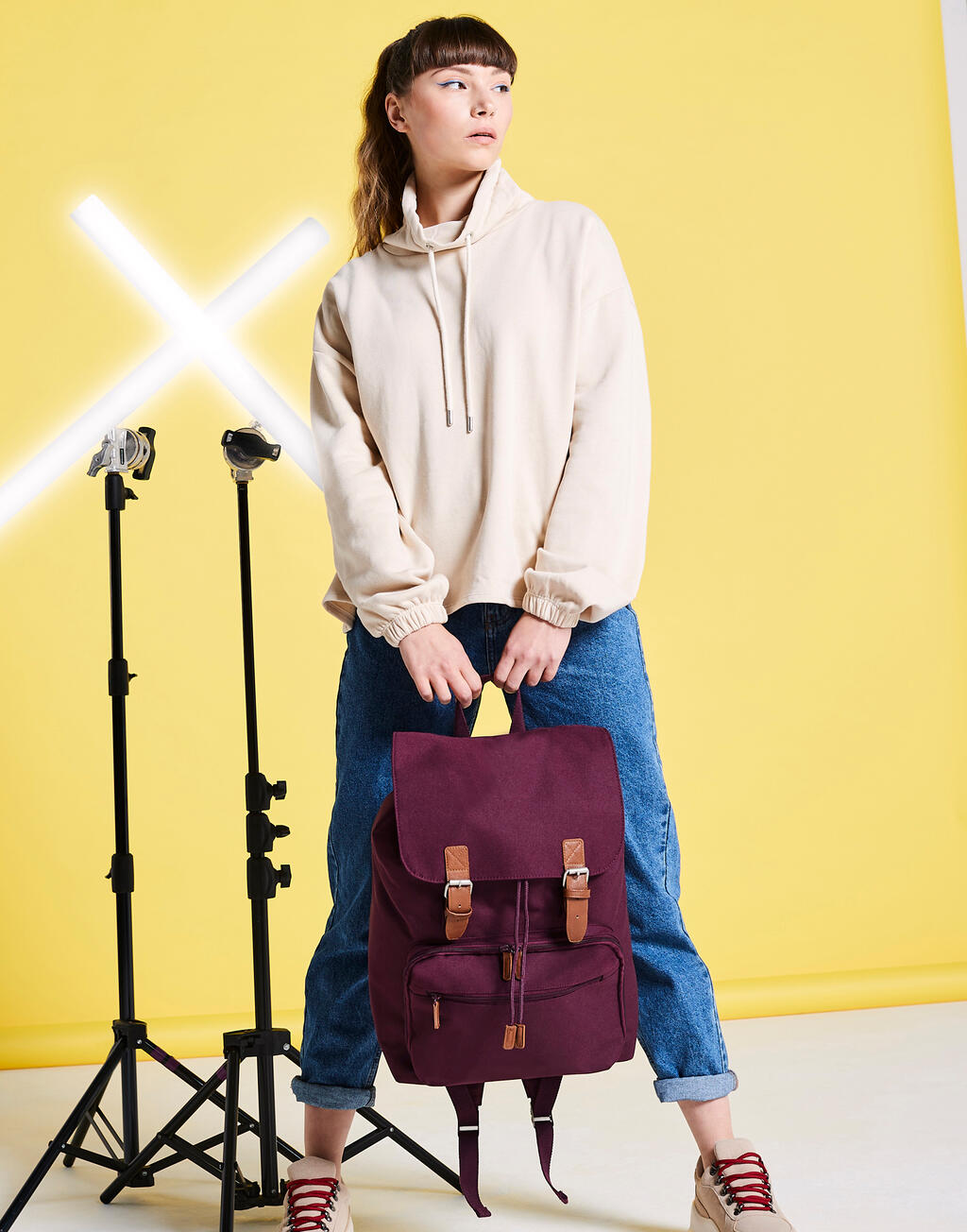  Vintage Laptop Backpack in Farbe Black