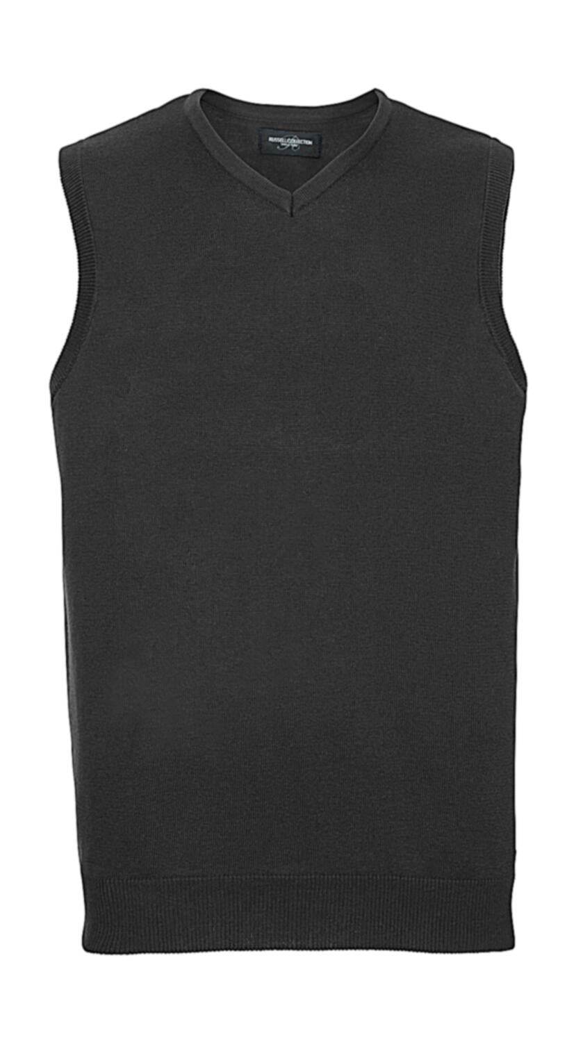 Adults' V-Neck Sleeveless Knitted Pullover in Farbe Charcoal Marl