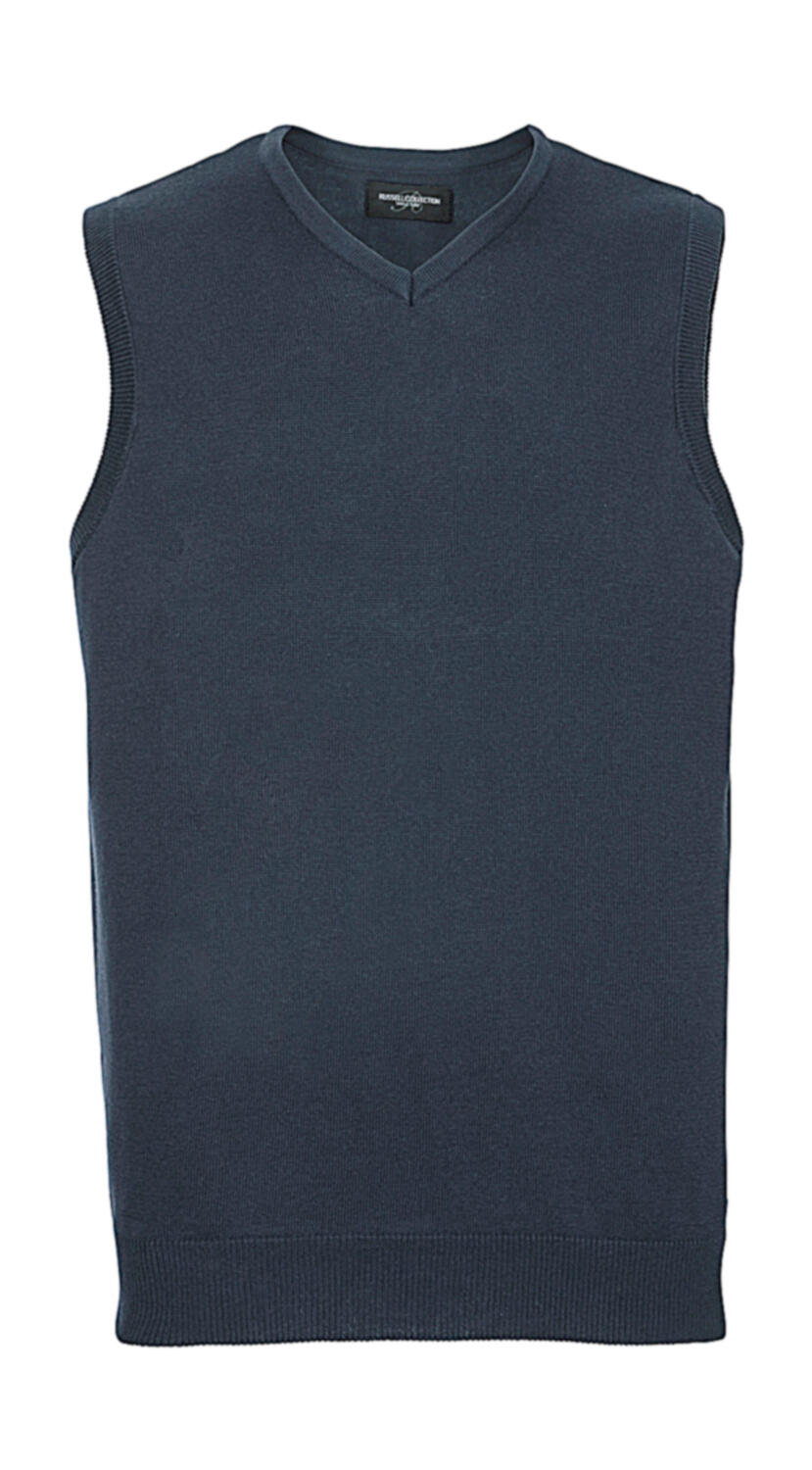 Adults' V-Neck Sleeveless Knitted Pullover in Farbe French Navy