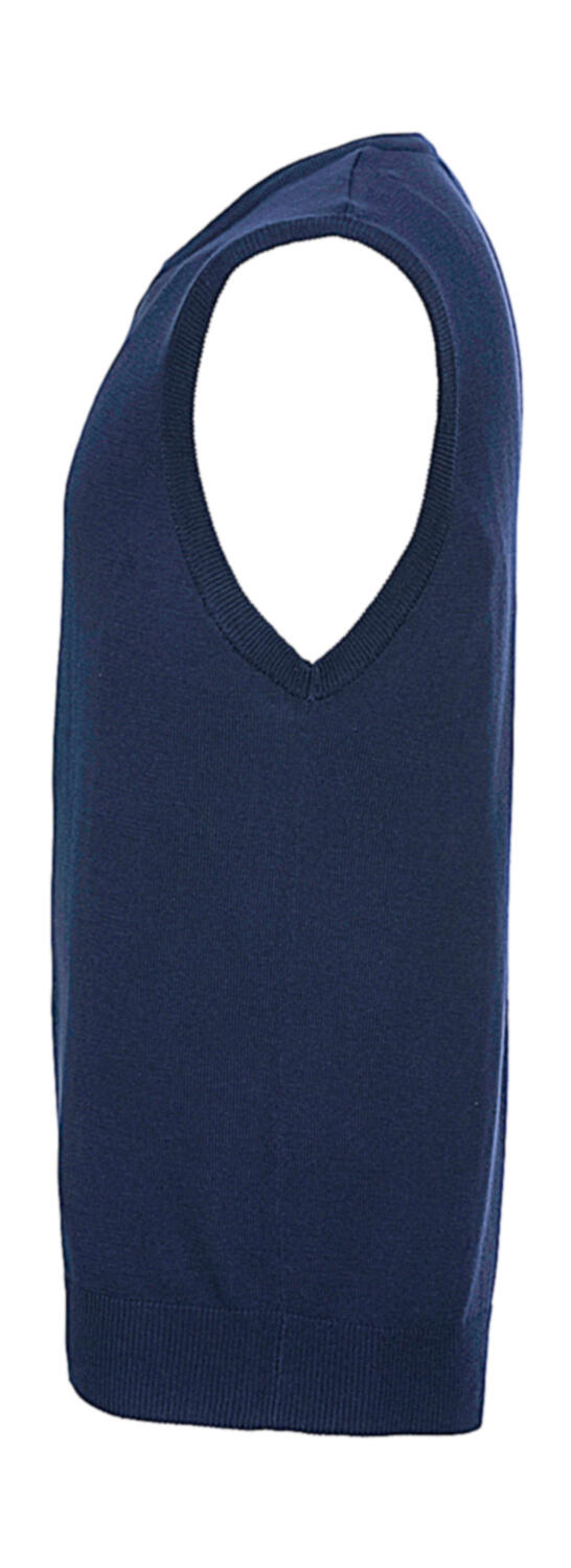 Adults' V-Neck Sleeveless Knitted Pullover in Farbe Black