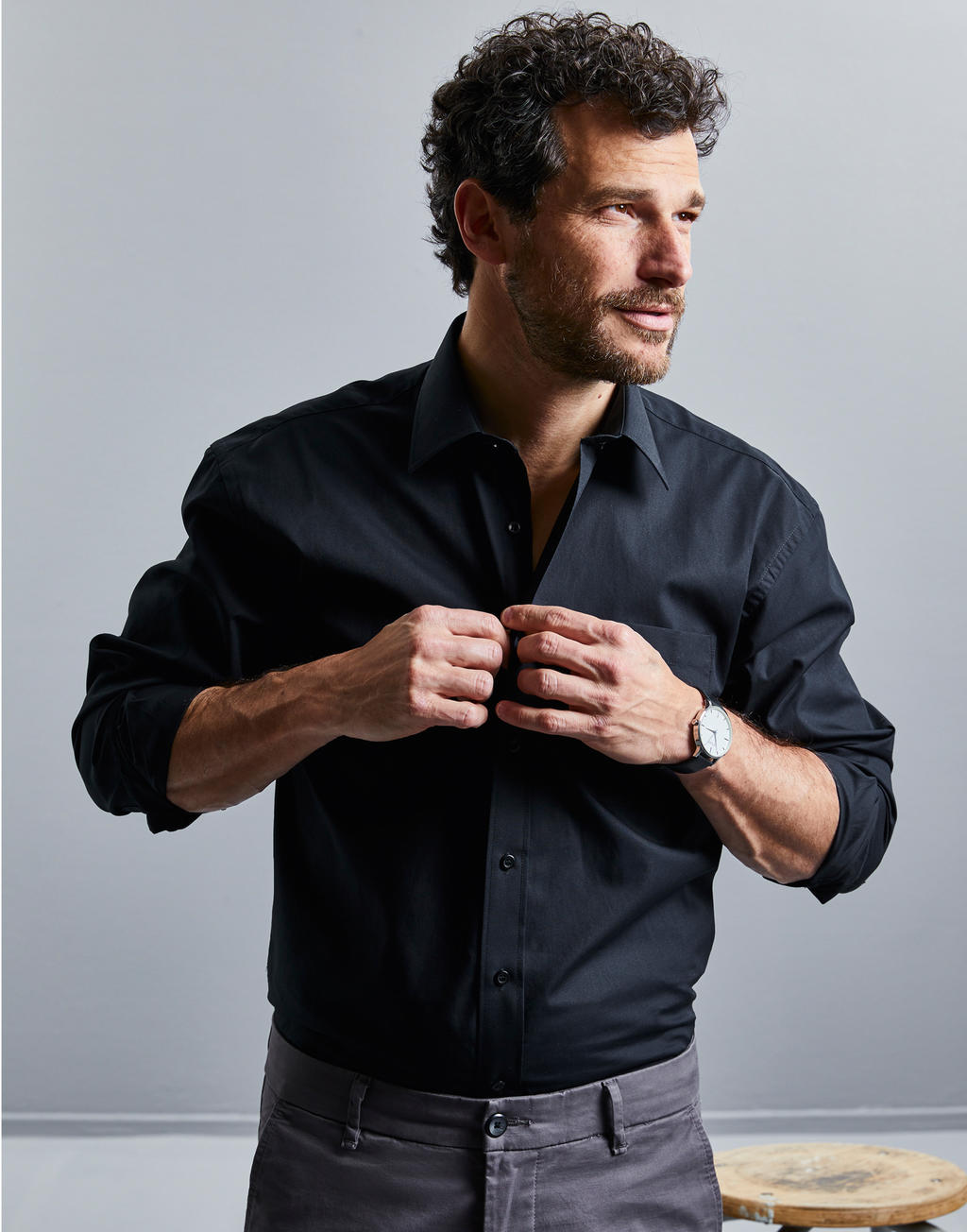  Cotton Poplin Shirt LS in Farbe White