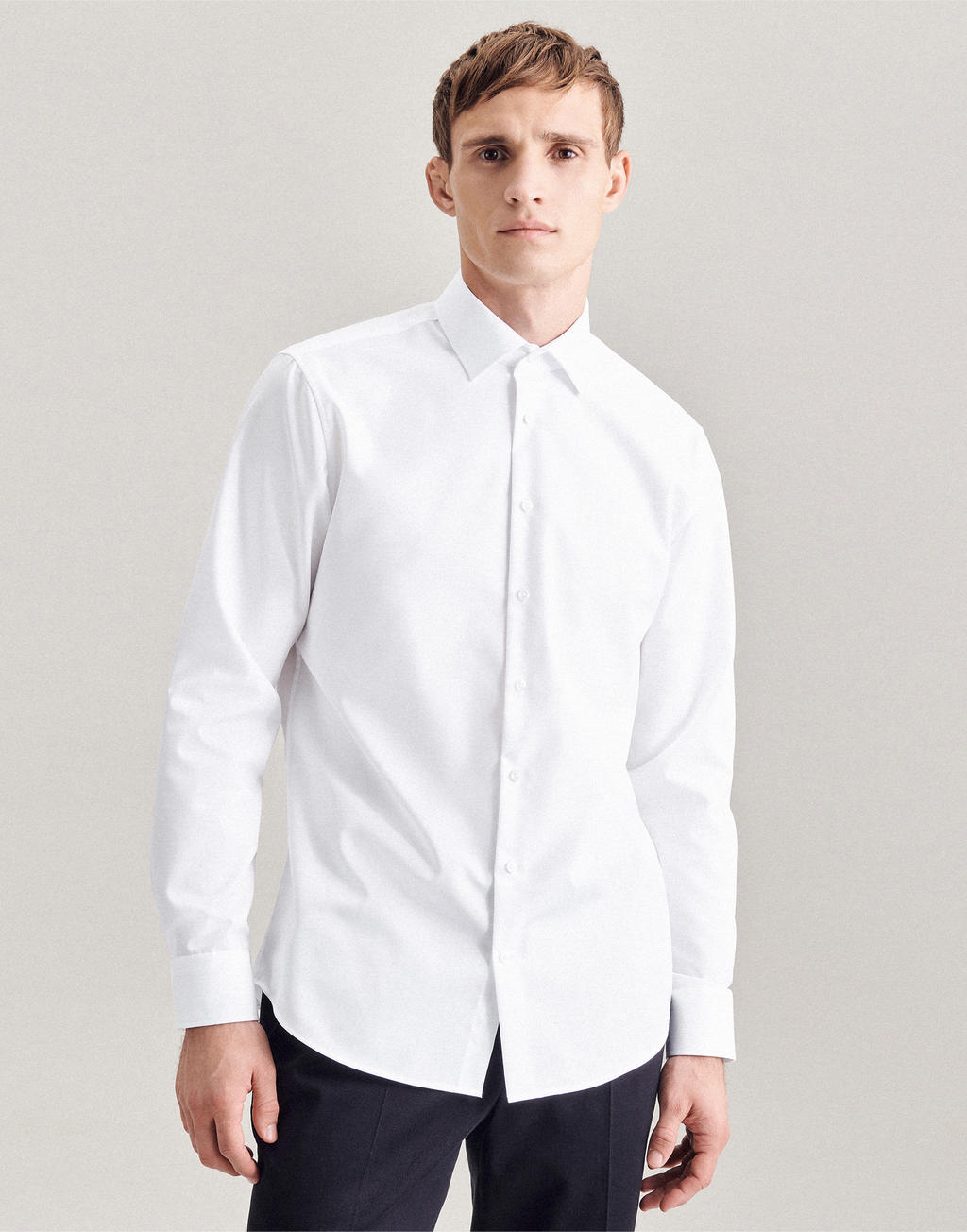  Seidensticker Shaped Fit 1/1 Business Kent in Farbe White