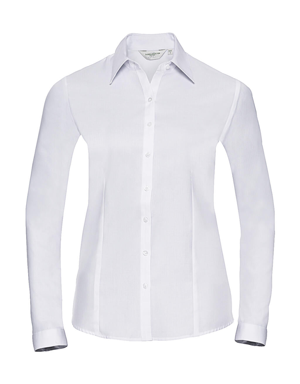  Ladies' LS Herringbone Shirt in Farbe White