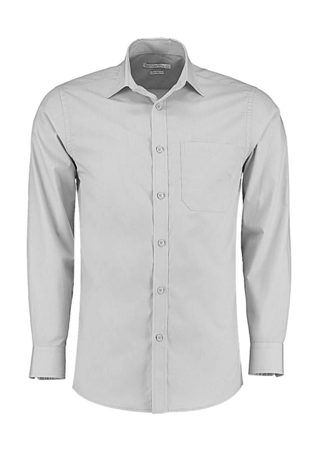 Tailored Fit Poplin Shirt in Farbe Light Grey
