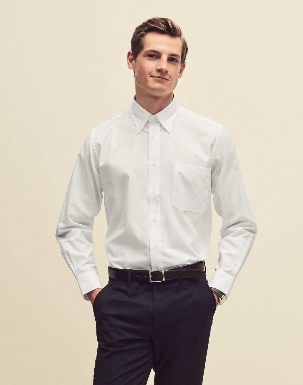  Oxford Shirt LS in Farbe White