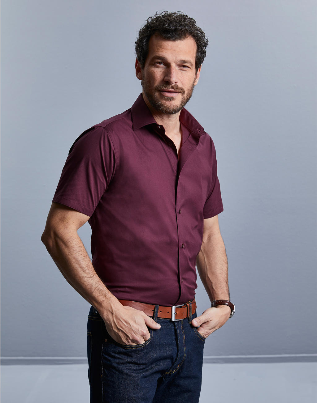  Fitted Stretch Shirt in Farbe White