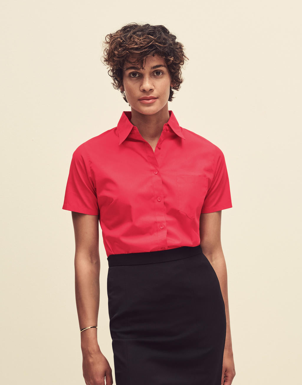  Ladies' Poplin Shirt in Farbe White