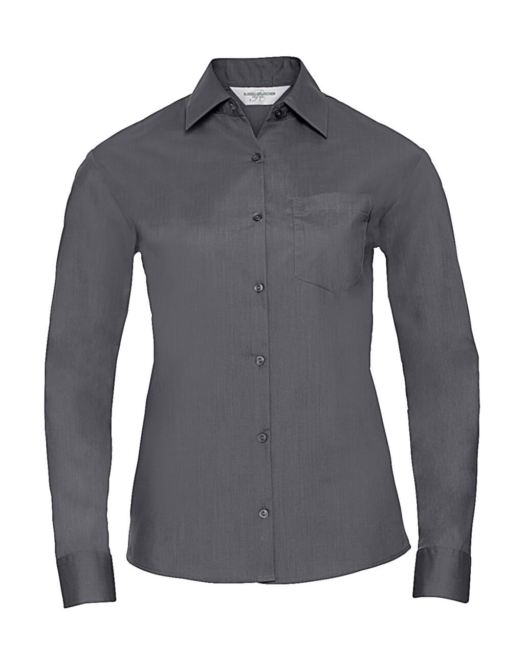  Ladies' LS Poplin Shirt in Farbe Corporate Blue