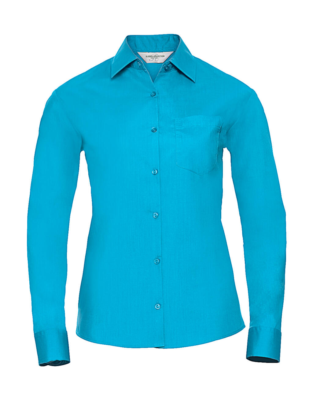  Ladies' LS Poplin Shirt in Farbe Turquoise