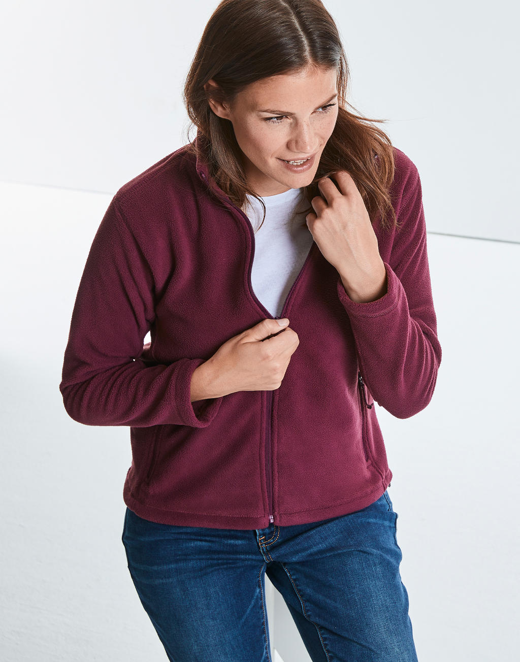  Ladies' Full Zip Outdoor Fleece in Farbe Black