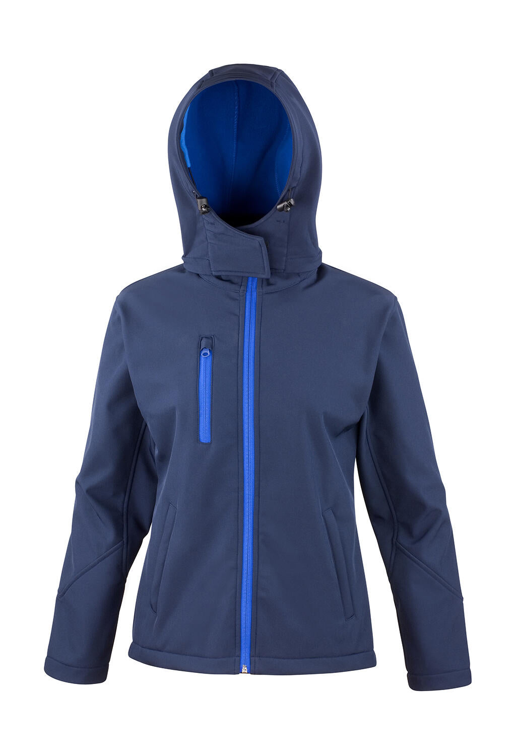 Ladies TX Performance Hooded Softshell Jacket in Farbe Navy/Royal