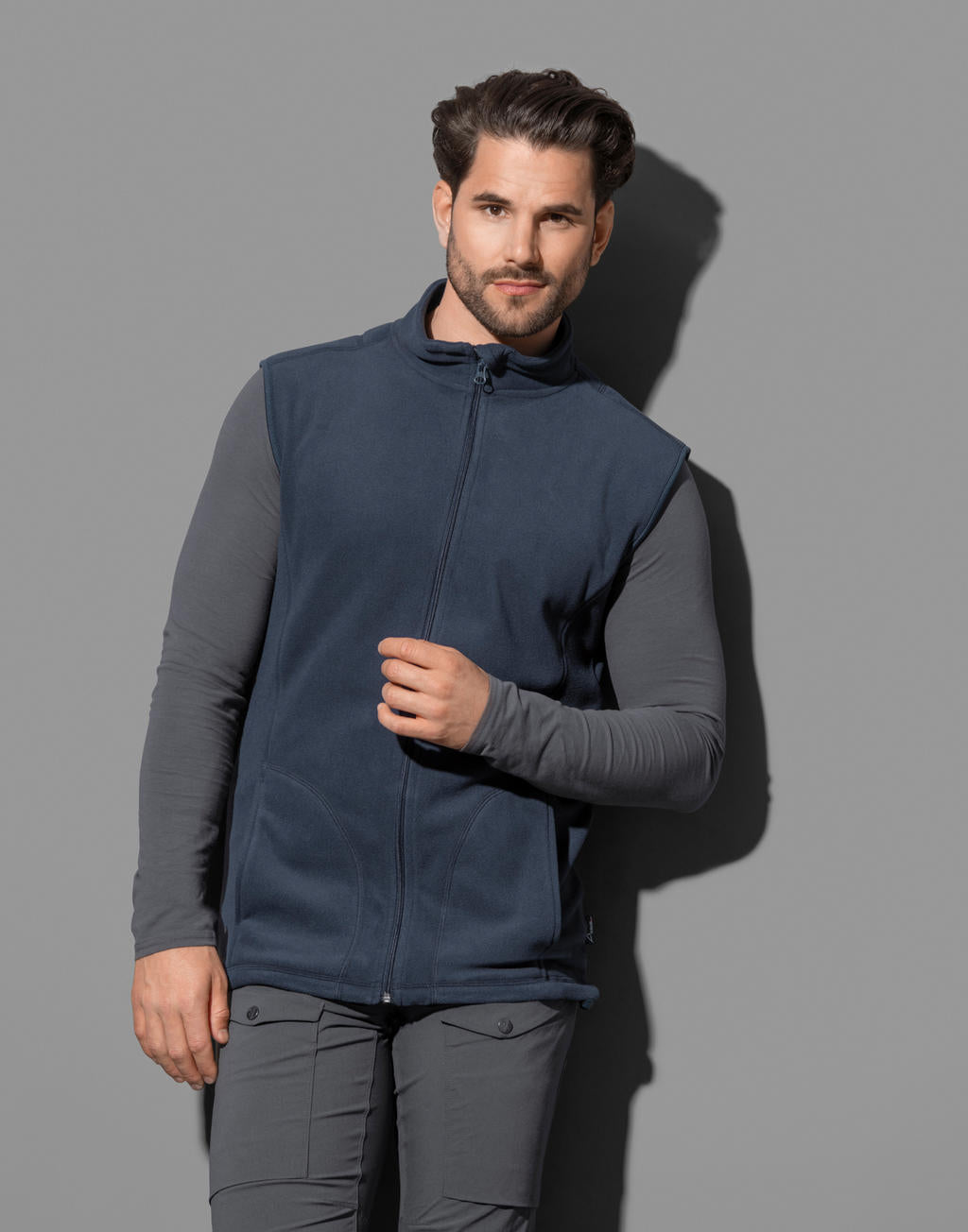  Fleece Vest in Farbe Black Opal