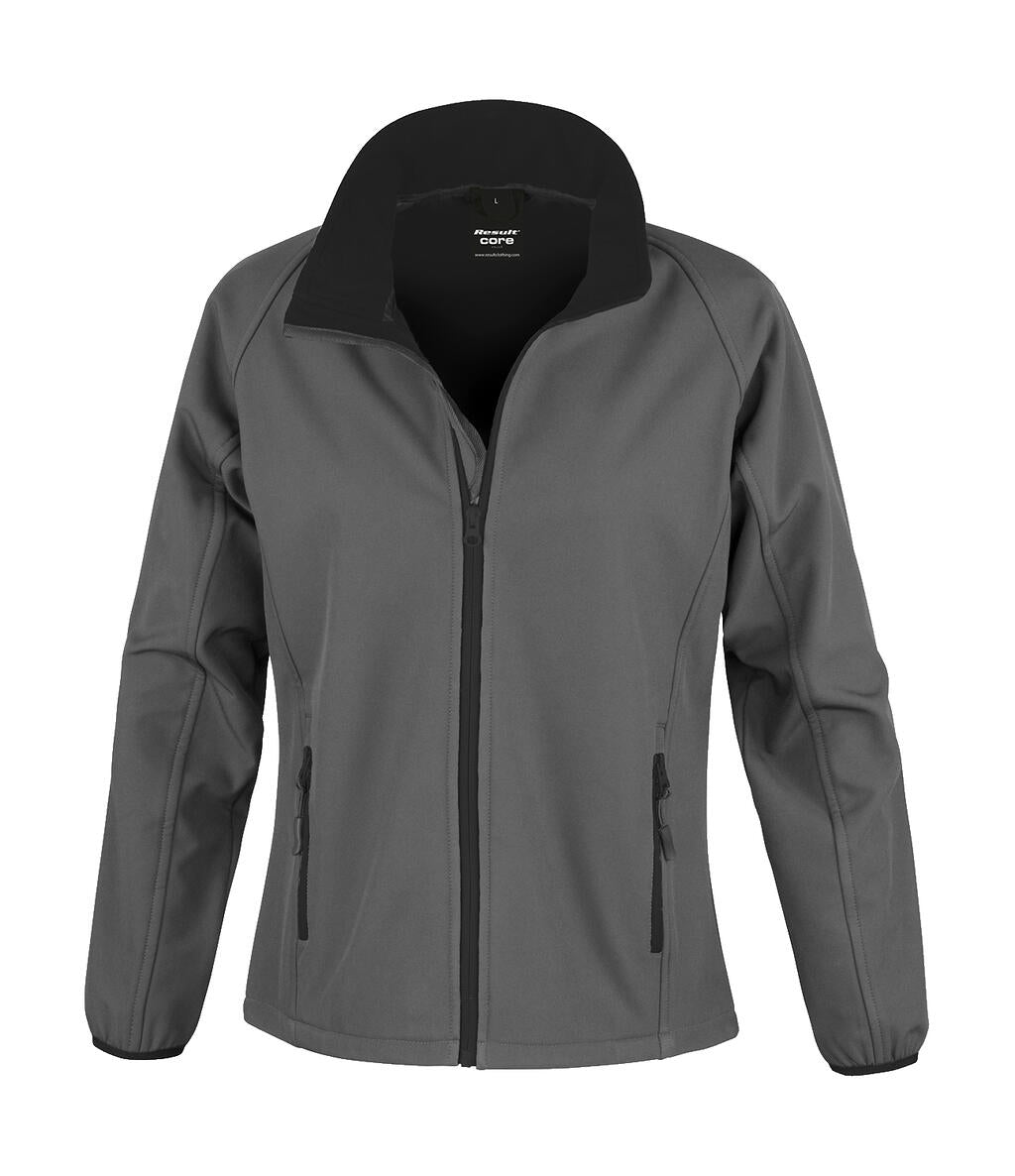  Ladies' Printable Softshell Jacket in Farbe Charcoal/Black