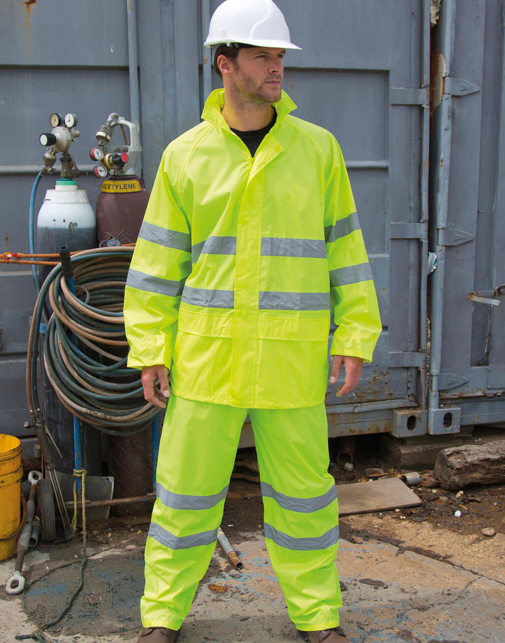  Hi-Vis Waterproof Suit in Farbe Fluorescent Yellow