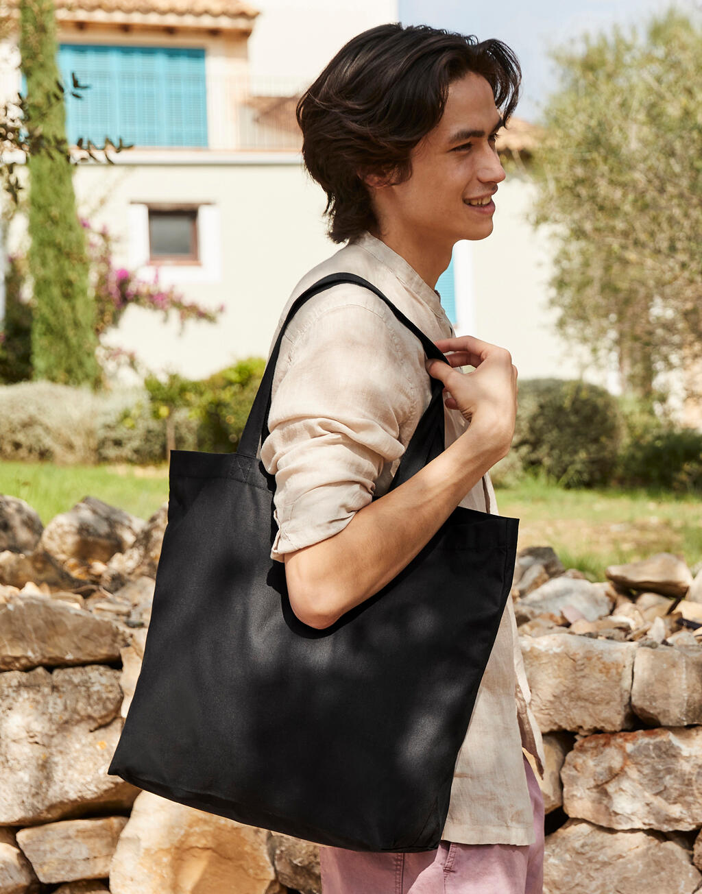  Recycled Cotton Maxi Tote in Farbe Natural