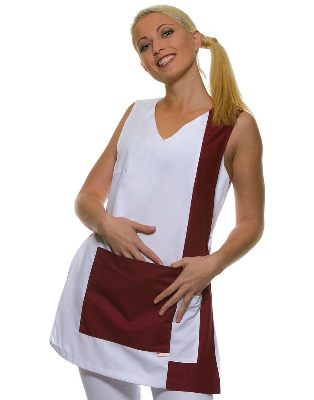  Worksmock Marilies in Farbe White/Dark Red