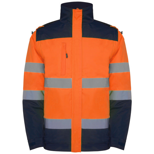 Hochsichtbarer Parka Epsylon Navy Blue/Fluor Orange in Farbe Navy/Fluor Orange