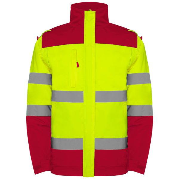 Hochsichtbarer Parka Epsylon Job Red/Fluor Yellow in Farbe Rojo Laboral/Amarillo Flúor