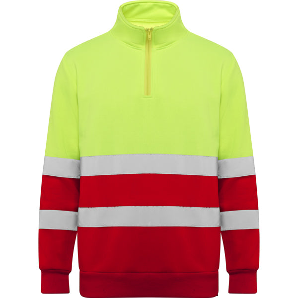 Hochsichtbarer Pullover Spica Job Red/Fluor Yellow in Farbe Rojo Laboral/Amarillo Flúor