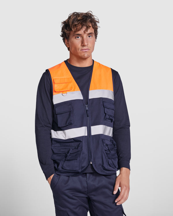Hochsichtbare Weste Beta in Farbe Navy/Fluor Yellow
