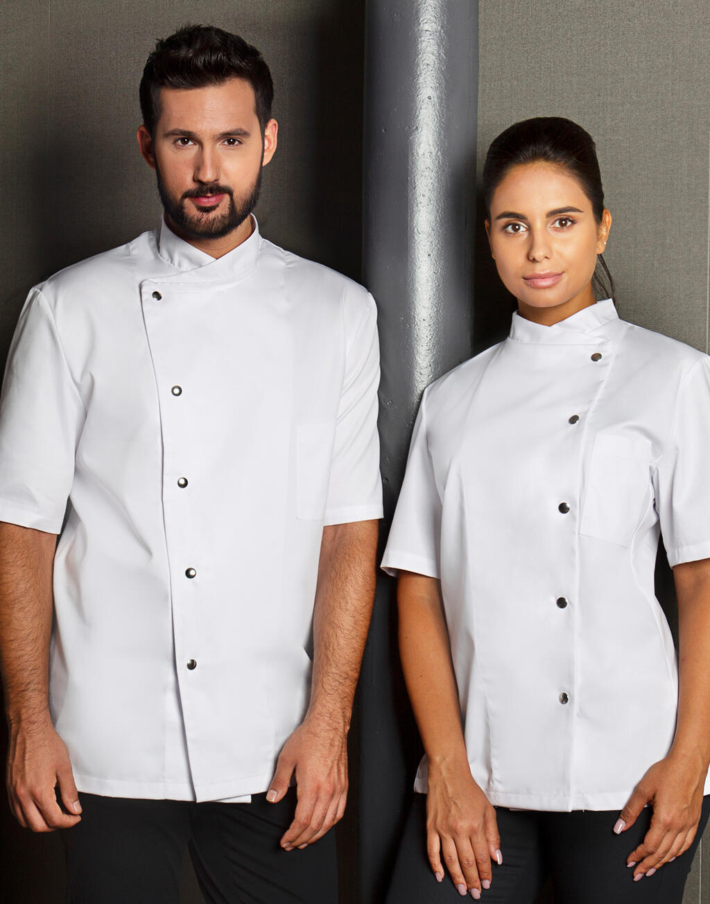  Chef Jacket Gustav Short Sleeve in Farbe White