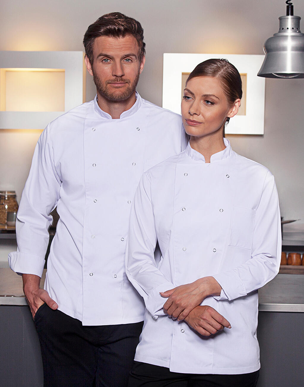  Chef Jacket Basic Unisex in Farbe White