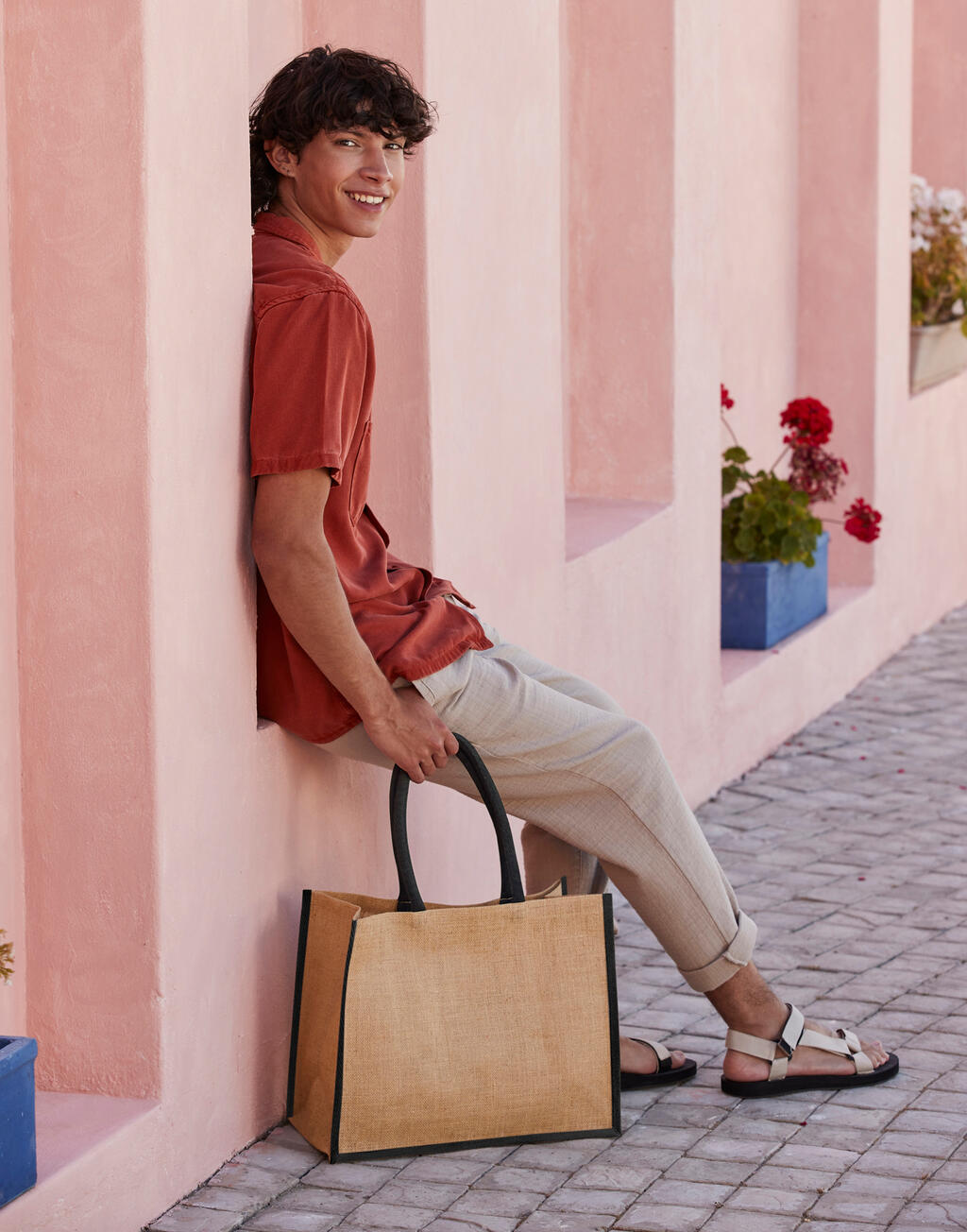 Natural Starched Jute Classic Shopper - ShirtStore