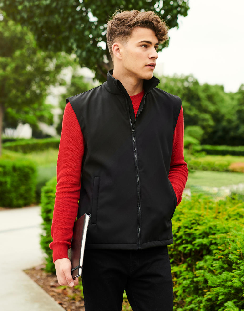  Ablaze Printable Softshell Bodywarmer in Farbe Black/Black