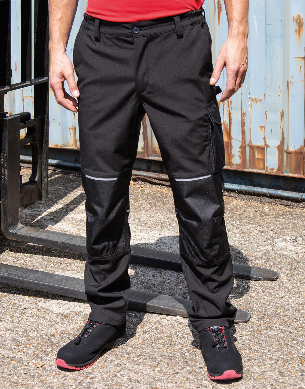  Slim Softshell Work Trousers in Farbe Black