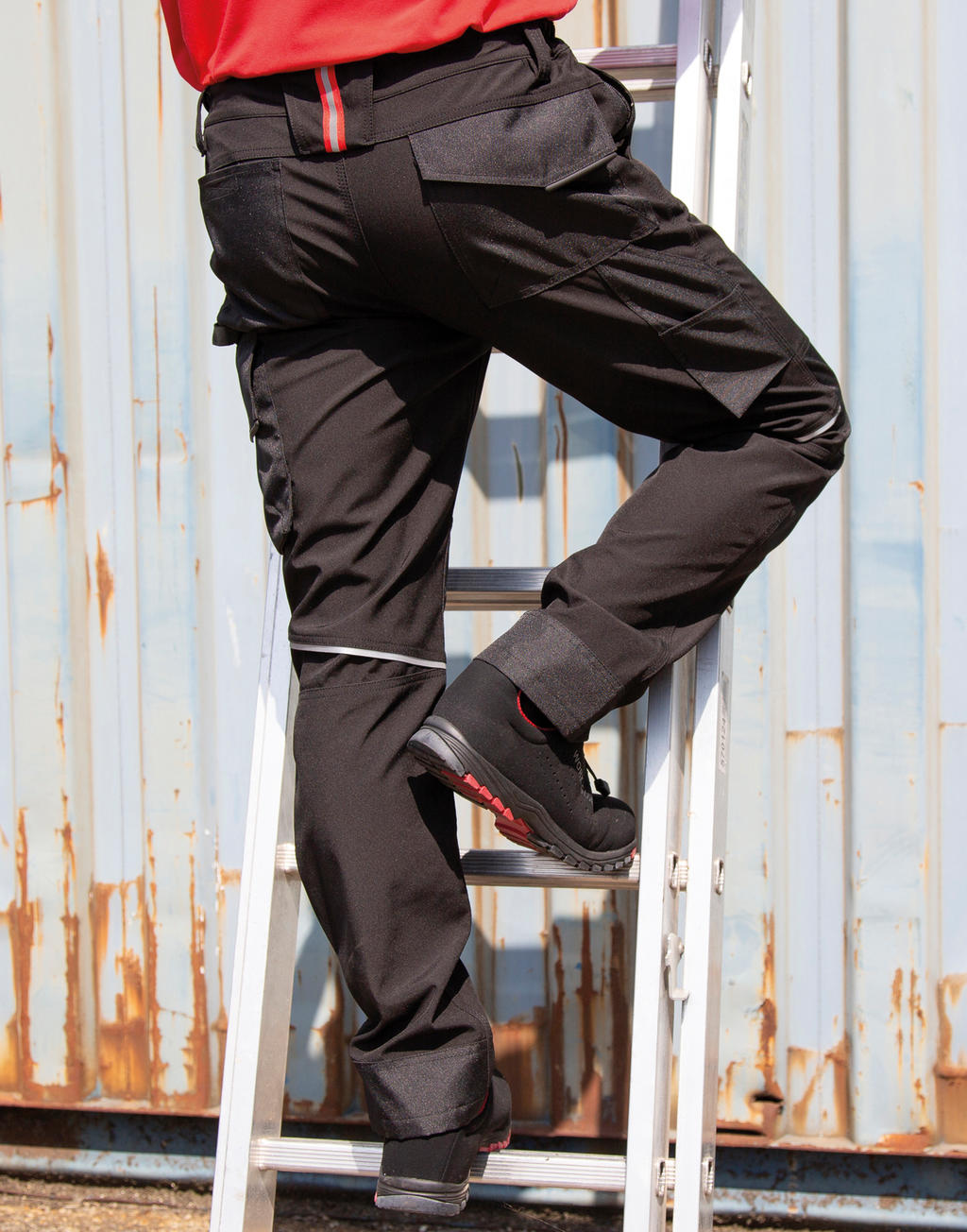  Slim Softshell Work Trousers in Farbe Black