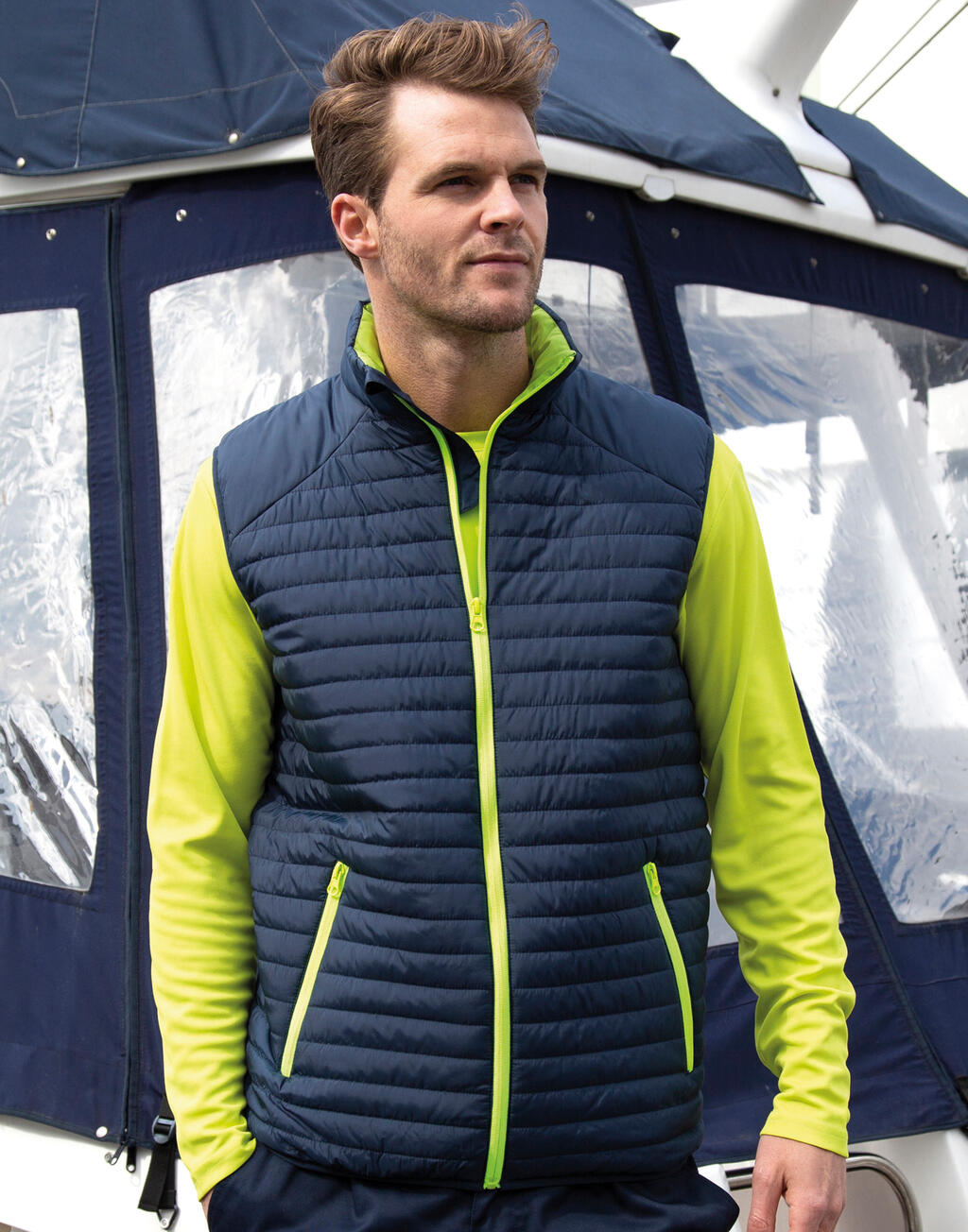  Thermoquilt Gilet in Farbe Grey/Black