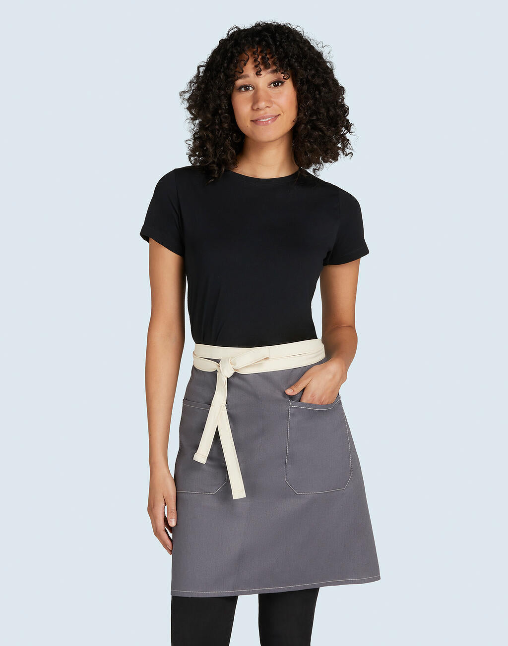 SANTORINI - Contrasted Bistro Apron with Pocket - ShirtStore