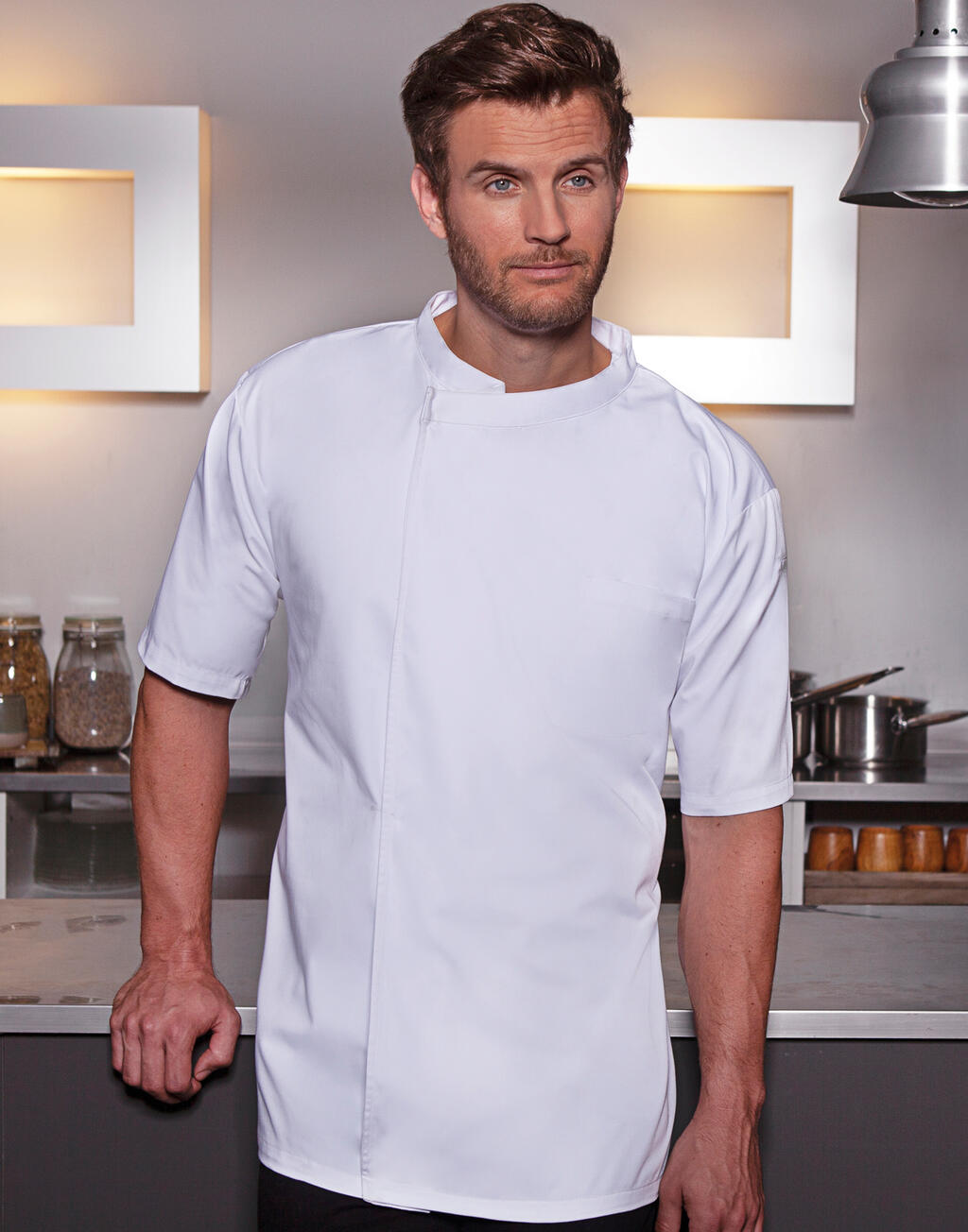  Chef's Shirt Basic Short Sleeve in Farbe White