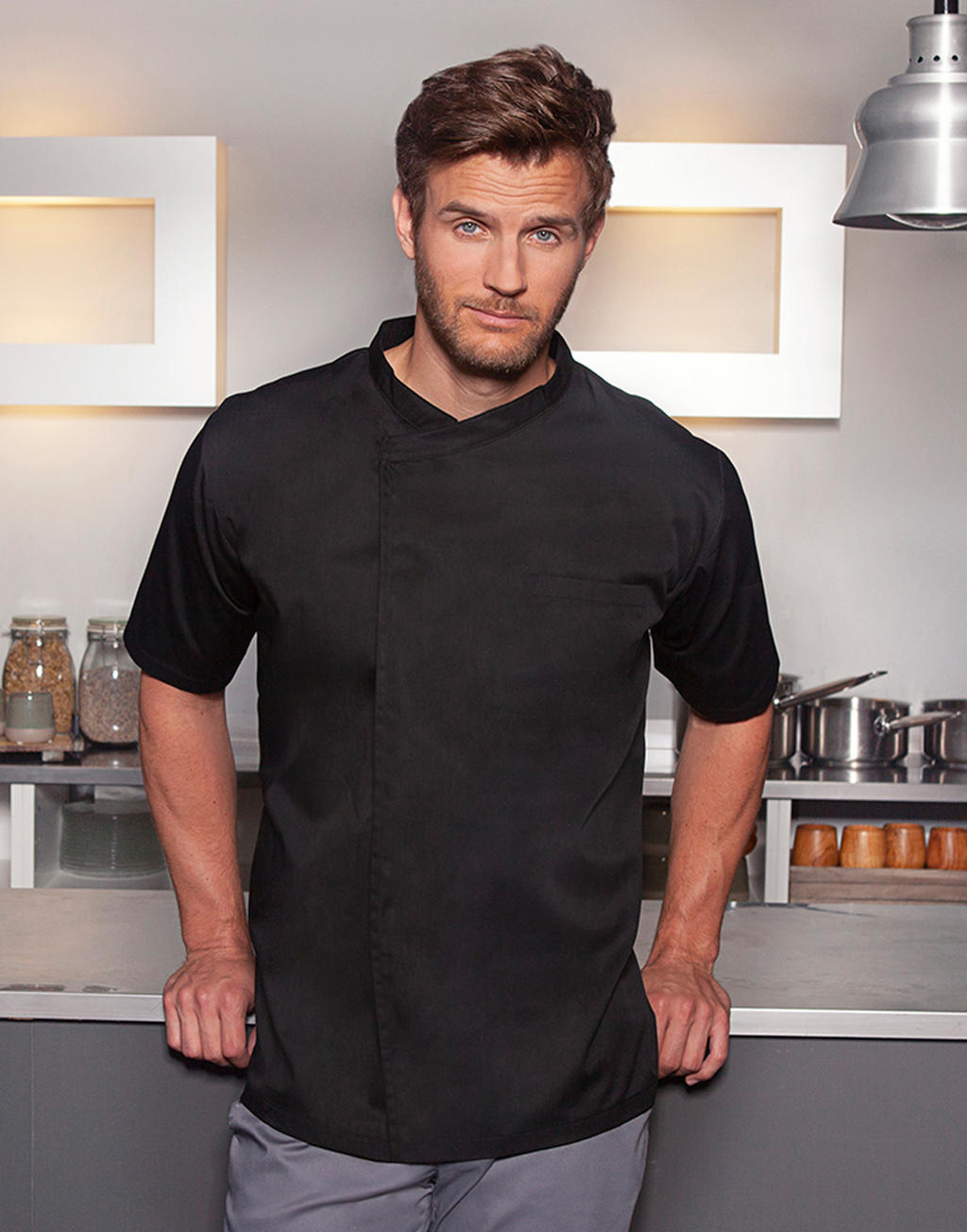  Chef's Shirt Basic Short Sleeve in Farbe White