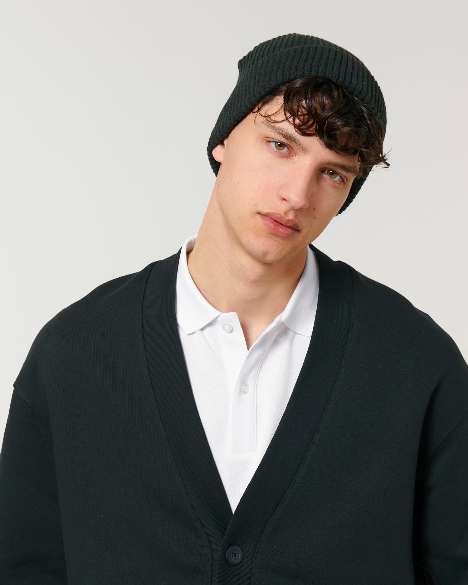  Fisherman Beanie in Farbe Black