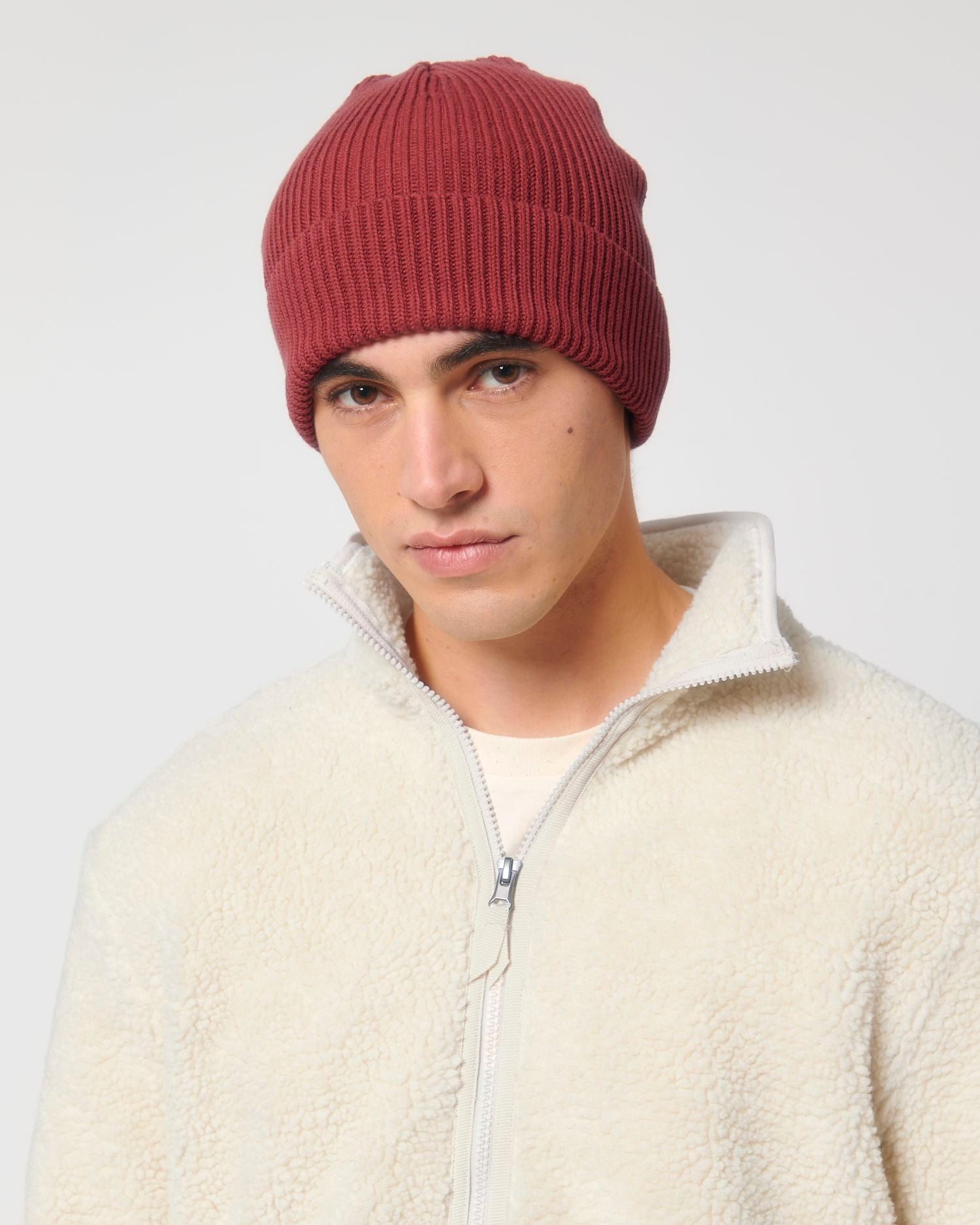 Beanie Fisherman Beanie in Farbe Red Earth