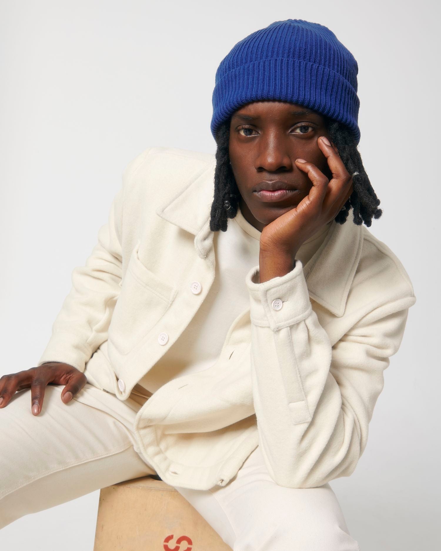 Beanie Fisherman Beanie in Farbe Worker Blue