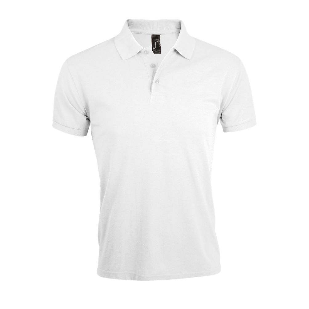 Prime Men Herren Polycotton Poloshirt Kurzarm in Farbe White