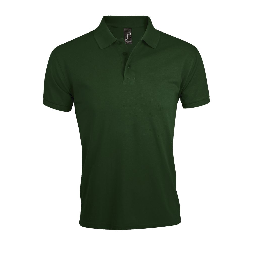 Prime Men Herren Polycotton Poloshirt Kurzarm in Farbe Bottle green