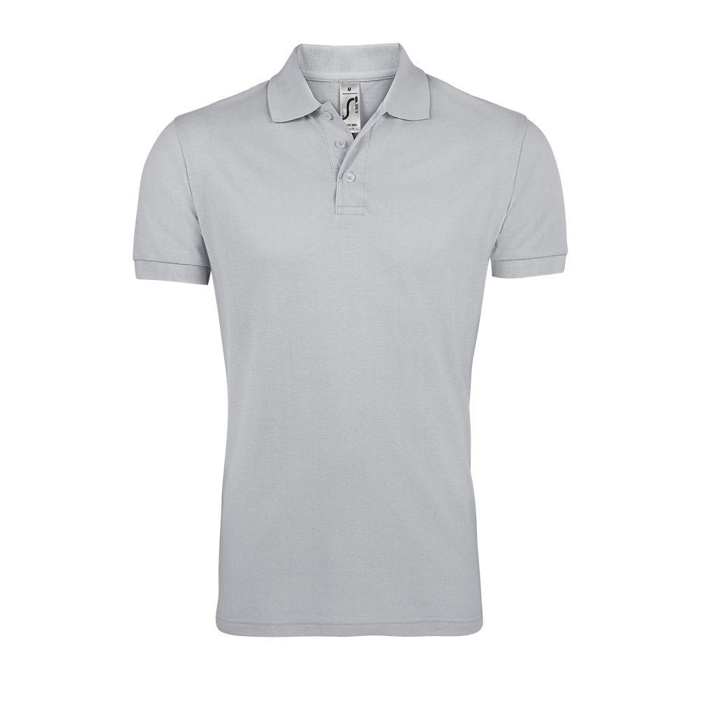 Prime Men Herren Polycotton Poloshirt Kurzarm in Farbe Pure grey