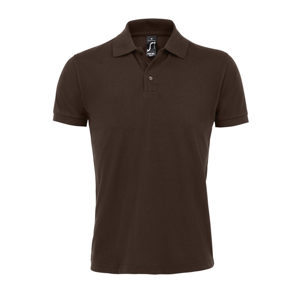 Prime Men Herren Polycotton Poloshirt Kurzarm in Farbe Chocolate