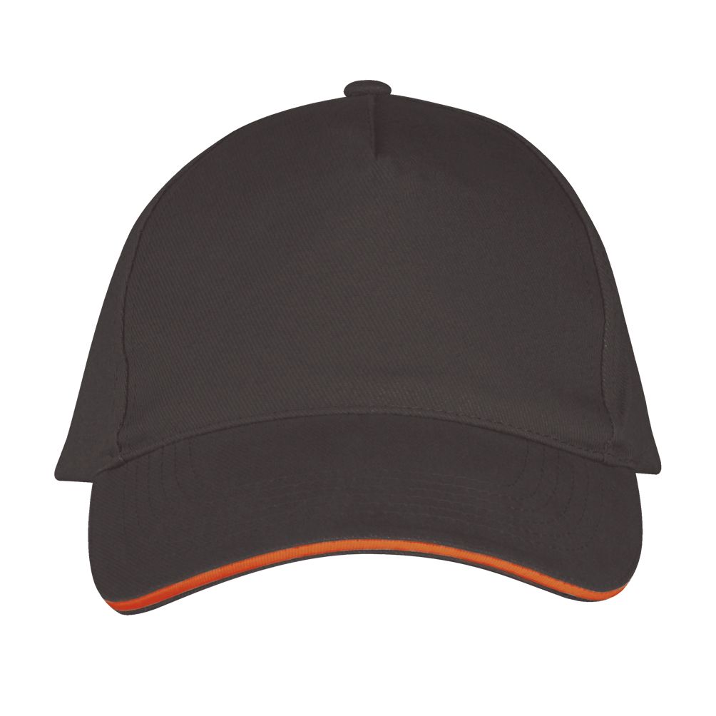 Long Beach 5 Panel Cap in Farbe Dark grey / Orange