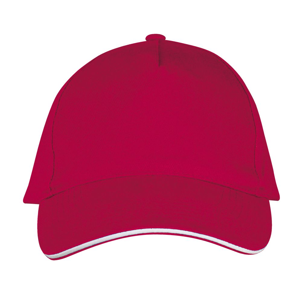Long Beach 5 Panel Cap in Farbe Red / White