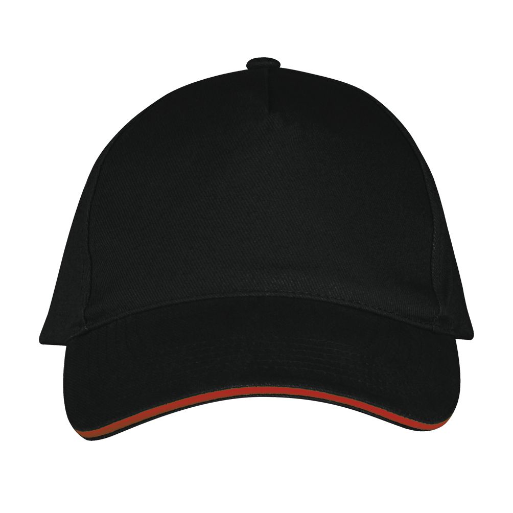 Long Beach 5 Panel Cap in Farbe Black / Red