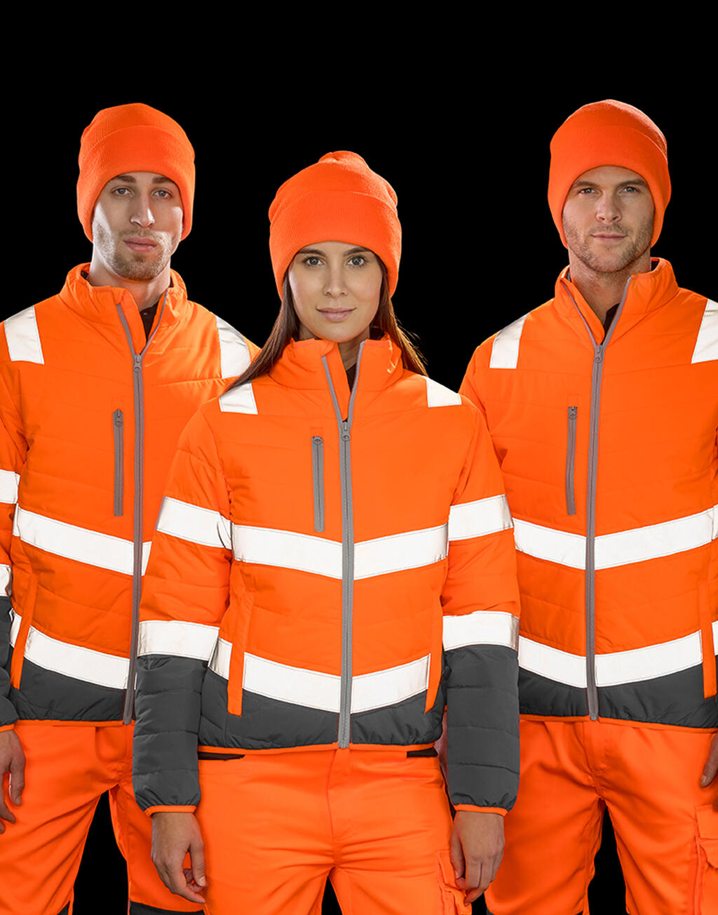  Soft Padded Safety Jacket in Farbe Fluo Orange/Grey