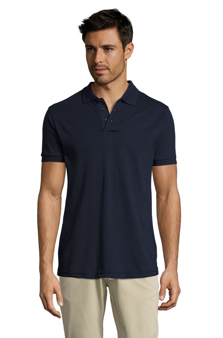 Prime Men Herren Polycotton Poloshirt Kurzarm in Farbe French navy