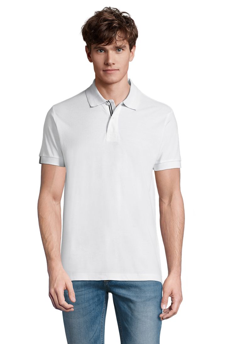 Patriot Herren Poloshirt Kurzarm in Farbe White / Black