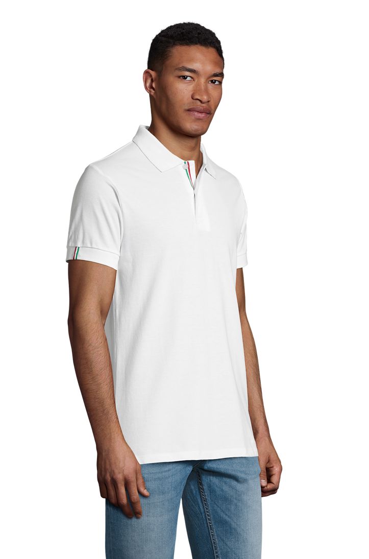 Patriot Herren Poloshirt Kurzarm in Farbe White / Red